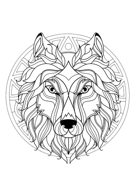 Mandala Coloring Mandala Disney, Mandala Wolf, Mandalas Painting, Simple Mandala, Geometric Mandala, Dog Coloring Page, Mandalas Drawing, Mandala Coloring Books, Coloring Pages For Boys