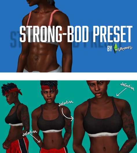 estrojan-s:   STRONG-BOD PRESET 💪🏾💪🏽💪🏼💪🏻  My first... -                     			  			Playing Sims 4 Black Nose Presets Sims 4 Cc, Sims 4 Big Body Presets, Sims 4 Muscular Body Preset, Stud Cc Sims 4, Sims 4 Realistic Body Presets, Sims 4 Stud Cc Clothes, Black Sims 4 Cc Body Preset, Sims 4 Cc Lesbian Stud Clothes, Stud Sims 4 Cc