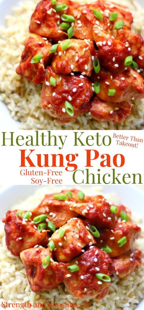 homemade kung pao chicken Life Hacks Food, Chicken Lunch Recipes, Allergen Free Recipes, Takeout Food, Chinese Takeout, Panda Express, Paleo Chicken, Healthy Keto, Healthy Gluten Free