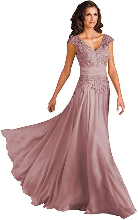 Formal Gowns With Sleeves, Bride Dress Lace, Mother Of The Bride Dresses Long, Dress With Pleats, Mother Of Groom Dresses, Evening Dress Floor Length, Long Evening Gowns, Mothers Dresses, Gowns Online