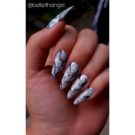 Grey And Black Marble Nails, White And Black Marble Nails, Marble Nails Black And White, Black And White Marble Nails, Marbled Nails, Black Marble Nails, Marble Acrylic Nails, Natural Mountain, 2022 Nails