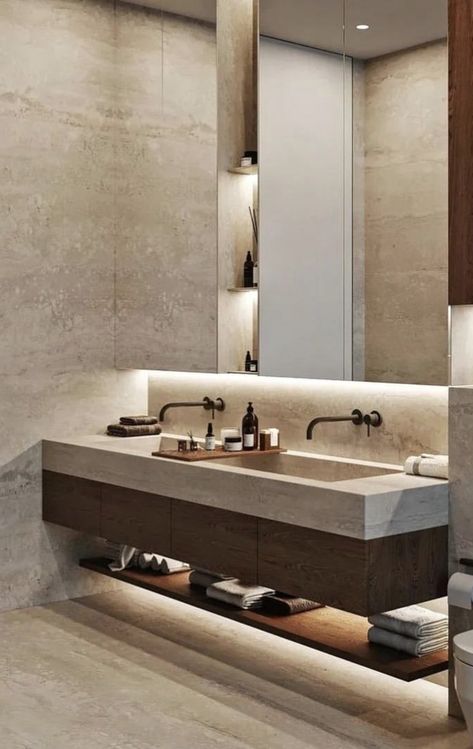 High End Bathrooms, Italian Bathroom Design, Minimalist Toilets, Wood Bathroom Cabinets, Italian Bathroom, Minimalistic Interior, Luxury Bathroom Master Baths, Bathroom Inspiration Modern, Suite Bathroom