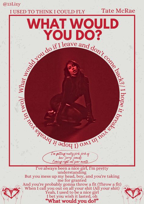 What would you do?/ Tate McRae- i used to think I could fly- poster- music poster What Would You Do Tate Mcrae, Tate Mcrae Poster Print, Songs Cover, Iphone Setup, Artist Posters, Music Cards, Album Posters, Wish Board, Poster Music