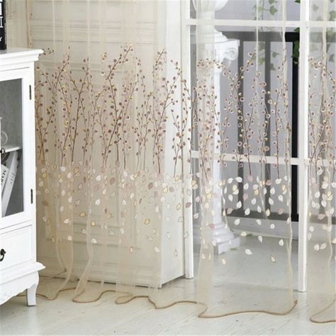 Romantic Curtains, Tulle Curtains, Voile Curtains, Sheer Curtain Panels, Sheer Scarf, Drape Panel, White Curtains, Curtain Patterns, Valances