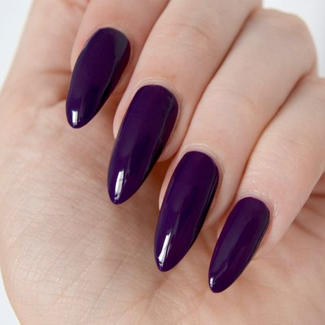 Dark Purple Acrylic Nails, Jewel Tone Nails, Plum Nail Polish, Plum Nails, Grunge Nails, Purple Nail, Nails Polish, Cat Kuku, Prom Nails