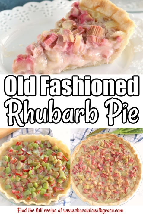 Easy Rhubarb Recipes, Rhubarb Custard Pie, Rhubarb Custard Pies, Rhubarb Recipes Pie, Rhubarb Coffee Cakes, Easy Custard, Custard Pie Recipe, Rhubarb Custard, Rhubarb Desserts