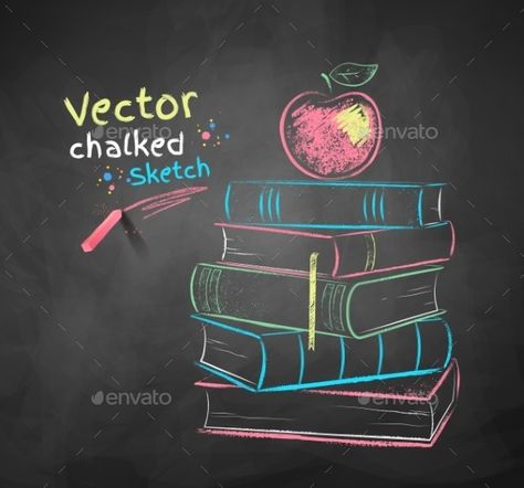 Drawing Of Apple, School Chalkboard Art, Chalk Markers Art, Drawing Apple, Chalkboard Wall Art, Chalkboard Doodles, Blackboard Art, Planner Doodles, Chalk Wall