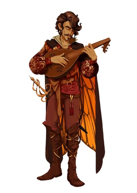 Male Human Lute Bard - Pathfinder PFRPG DND D&D 3.5 5th ed d20 fantasy Bard Outfit, Dnd Bard, Fantasy Classes, Pathfinder Character, Character Design Cartoon, Illustration Fantasy, D D Character Ideas, Heroic Fantasy, The Bard