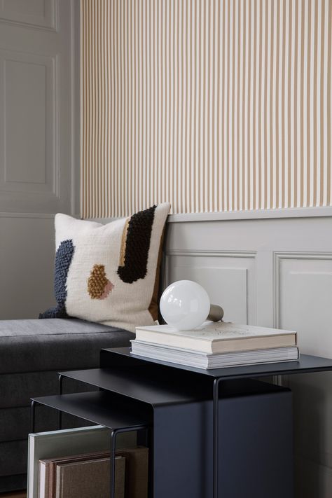 The first post of a special series featuring the most exciting new collections right now. Ferm Living Wallpaper, Danish Furniture Design, Lines Wallpaper, Lounge Bar, Alvar Aalto, Striped Wallpaper, Modern Wallpaper, Ferm Living, Design Minimalista