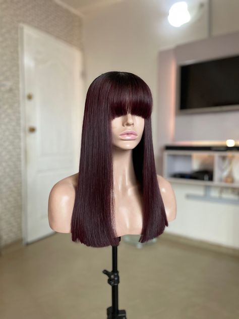 Length.. 16/14inches Straight Fringe, Fringe Wig, Hair Stores, Wine Colored, Hold Me, I Said, Pre Order, Juice, Hold On