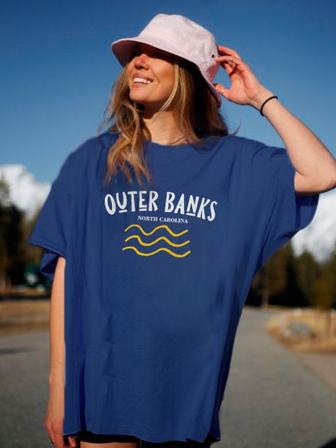 Obx Shirts, Obx Sweatshirt, Obx Shirt Designs, Outer Banks Graphic Design, Cotton T-shirt For Surfing Vacation, Outer Banks North Carolina, Netflix Series, Outer Banks, Banks