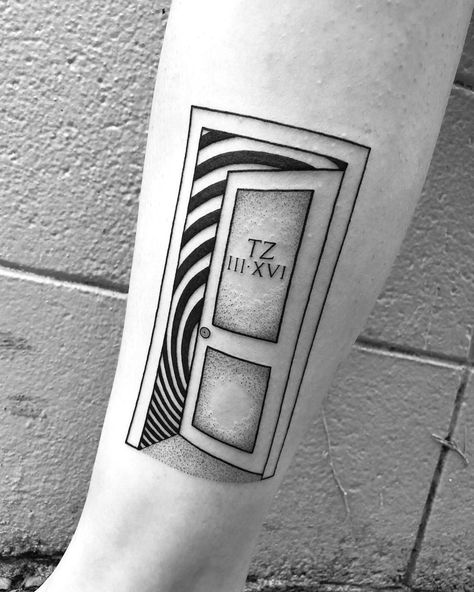 Twilight Zone Tattoo Ideas, Twilight Zone Tattoo, Twilight Zone Art, Almost Birthday, Twilight Tattoos, Neat Tattoos, Traditional Black Tattoo, Black Tattoo, Real Tattoo