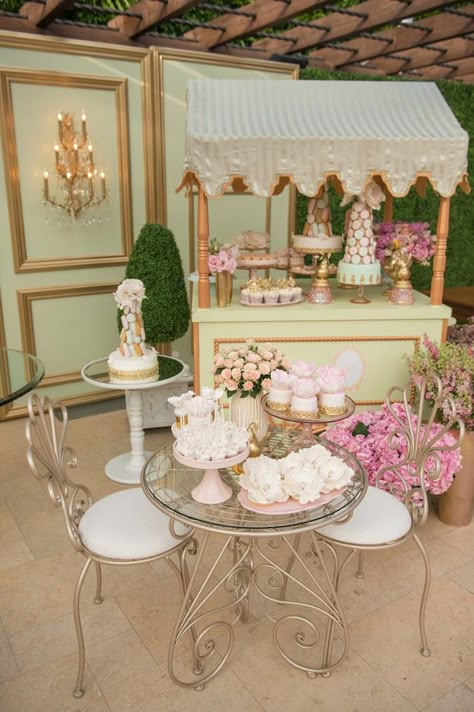 Pink, Purple & Blush First Birthday | Aliana Events | PartySlate French Themed Birthday Party, 1st Birthday Tea Party, French Themed Birthday, Bridgerton Garden, Parisian Tea Party, Decor Table Ideas, Luxury Birthday Party, Paris Themed Birthday Party, Paris Bridal Shower