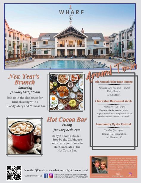 Resident Events Ideas Apartments, Resident Events, Oyster Festival, Ringing In The New Year, Daniel Island, Boone Hall, Events Ideas, Folly Beach, Hot Cocoa Bar