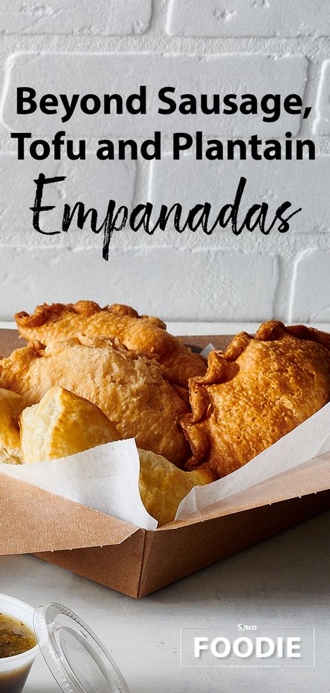 Tofu Empanadas Recipe, Plantain Empanadas, Beyond Sausage, Vegan Empanadas, Crumbled Tofu, Meat Replacement, Savory Pies, Plant Based Whole Foods, Vegan Asian