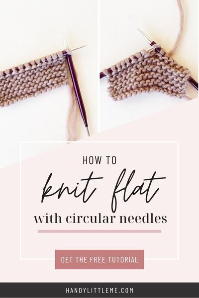 Knitting flat with circular needles. See a how-to and a video tutorial to show you how easy this is for projects with a small or large number of stitches. #knitting flat #circularneedles #knitting #knittingtutorial #knittingtechnique How To Knit On Circular Needles Tutorials, How To Knit On Circular Needles, Knitting With Circular Needles Beginner, How To Use Circular Knitting Needles, Circular Needles Knitting, How To Knit With Circular Needles, Knitting Doodles, Knit Stitches For Beginners, Knitting Tattoo