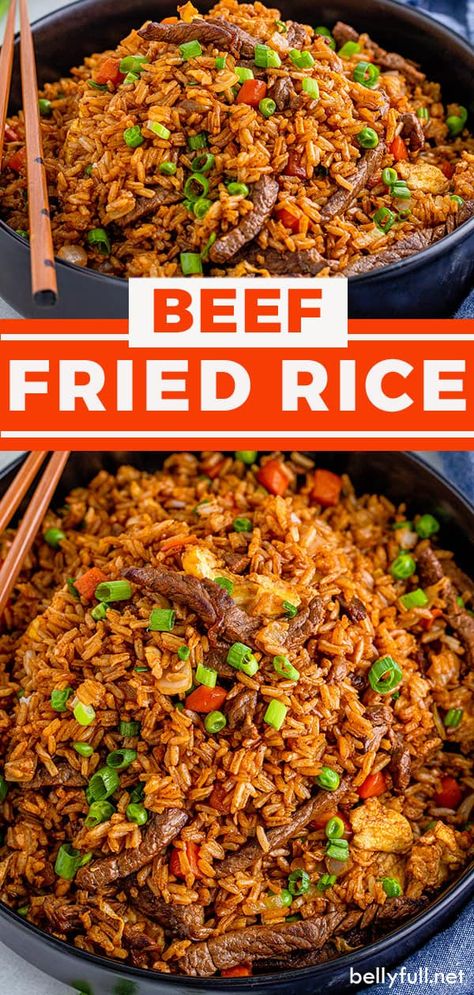 Stir Fry And Rice Recipes, Best Stir Fry Rice, Beef Fried Rice Recipe With Egg, Beef Stir Fried Rice, Fried Rice With Beef Recipe, Beef And Fried Rice, Easy Beef Fried Rice, Beef Rice Stir Fry, Beef And Rice Stir Fry