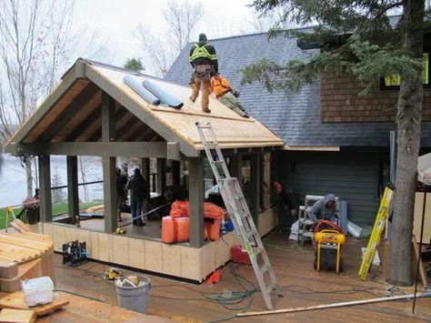 Building Our Cottage Snowroom...I Mean, Sunroom | HuffPost Build A Sunroom, Cottage Basement, Cottage Sunroom, Screen Porch Systems, Screen Porches, Cabin Renovation, Cabin Pressure, Cottage Plans, First Snowfall