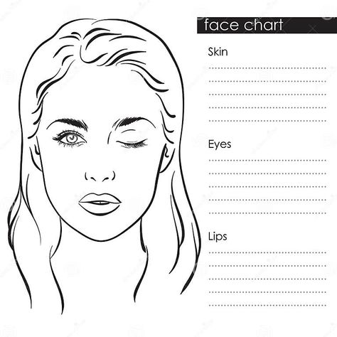 Beautiful Woman Portrait. Face Chart Makeup Artist Blank Template. Vector Illustration. Stock Vector - Illustration of brows, beautiful: 68923207 Blank Face Template Makeup, Makeup Charts Face, Makeup Face Charts Blank, Face Template Makeup, Face Chart Makeup, Makeup Chart, Makeup Template, Beautiful Woman Portrait, Makeup Charts