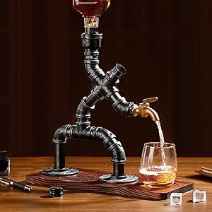 Liquor Bar Decor Ideas Home, Unique Birthday Gifts For Men, Cool Products Gadgets, Home Bar Lighting Ideas, Men’s Home Decor, Bar Designs For Home, Bottle Display Bar, Liquor Dispenser Bar, Steampunk Gifts