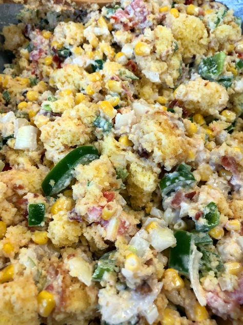 Southern Cornbread Salad, Leftover Cornbread, Cornbread Salad, Southern Cooking Recipes, Salad Recipes Healthy Easy, Side Items, Sweet Milk, Bread Salad, Best Salad Recipes