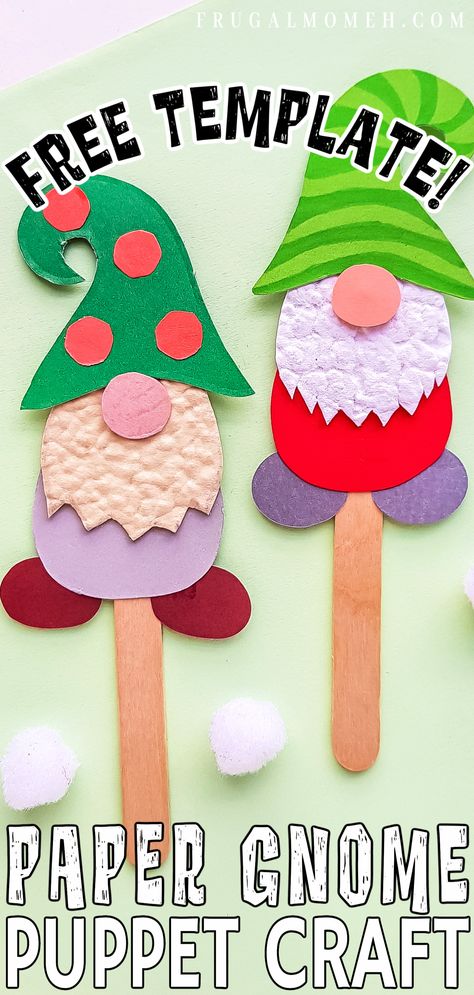 Christmas School Crafts, Craft With Paper, Forest Crafts, Puppet Craft, Puppets Diy, Puppet Crafts, Fun Christmas Crafts, Christmas School, Kindergarten Crafts