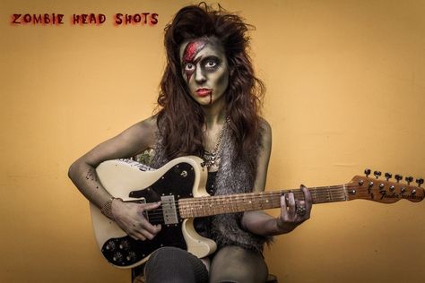 Undead Amanda. Bowie Zombie/80s/Glam rock zombie makeup 80s Zombie Makeup, Rob Zombie Makeup Ideas, Disco Zombie, Rob Zombie And Sheri Moon Costume, Rob Zombie's Halloween, Rockstar Costume, 80s Glam Rock, Zombie Makeup, Glam Rock