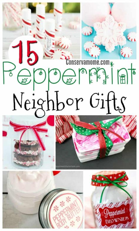 15 Peppermint Gift Ideas - A Fun Round up of Homemade Gifts #christmasgiftideas Peppermint Gift Basket, Christmas Tree Treats, Plant Gift Ideas, Fun Christmas Tree, Candy Christmas Tree, Peppermint Brownies, Christmas Neighbor, Neighbor Christmas Gifts, Christmas Food Gifts