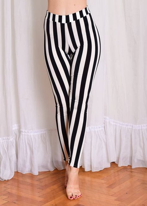 Halloween Wishlist, Black And White Leggings, Pants High Waisted, Gothic Clothes, Aesthetic Stuff, Stretchy Leggings, Womens Pants, 31 Days, Cotton Leggings