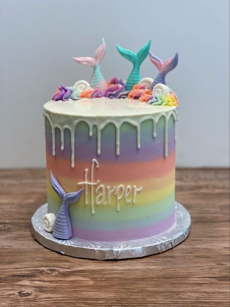 Rainbow Mermaid Cake, Rainbow Mermaid, Mermaid Cakes, Mermaid, Birthday Cake, Rainbow, Cake, Birthday