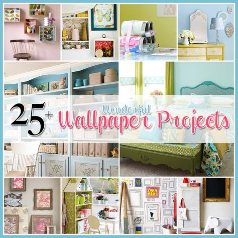 The Cottage Market: 25+ Wonderful Wallpaper Projects http://www.thecottagemarket.com/2013/03/25-wonderful-wallpaper-projects.html How To Use Wallpaper Ideas, Crafts Using Wallpaper, Wallpaper Uses Ideas, Diy Wallpaper Decor, Wallpaper Scraps Projects, Wallpaper Crafts Ideas, Wallpaper Crafts Ideas Projects, Leftover Wallpaper Ideas, Wallpaper Scraps