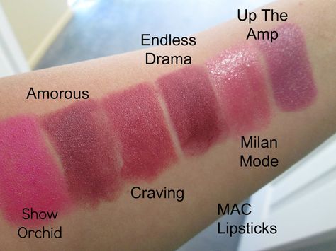 Mac Craving Swatch | decided I am going to swatch all of my MAC lipsticks in the next ... Mac Amorous, Mac Swatches, Mac Lipstick Swatches, Mac Lipsticks, Gloss Eyeshadow, Makeup Glitter, Mac Lips, Beauty Corner, Mac Matte Lipstick