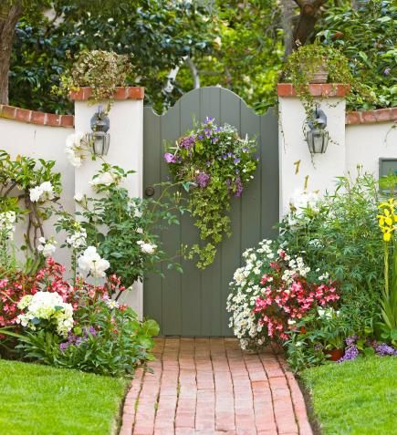 Beautiful garden gate ideas. More inspiration: http://www.midwestliving.com/garden/ideas/great-gates Shed Inspiration, Garden Gates And Fencing, Garden Gate Design, Garden Entrance, Walled Garden, The Secret Garden, Garden Gate, Garden Doors, Fence Design