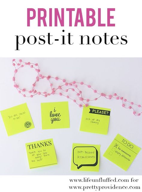 Printable post it notes... how freaking adorable are these? I can't wait to print some out... SO EASY! Personalized Sticky Notes, Custom Sticky Notes, Post Its, Diy Posts, Pretty Notes, Teacher Printable, Notes Template, Sticky Note, Printable Tags