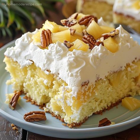 Elvis Presley Cake | Pineapple and Cream Cheese Dessert - My Home Made Recipe Punchbowl Cakes, Dessert With Pineapple, Coconut Pineapple Cake Recipe, Elvis Presley Cake Recipe, Pineapple And Cream Cheese, Pineapple Topping, Elvis Cake, Banana Sheet Cakes, Elvis Cakes