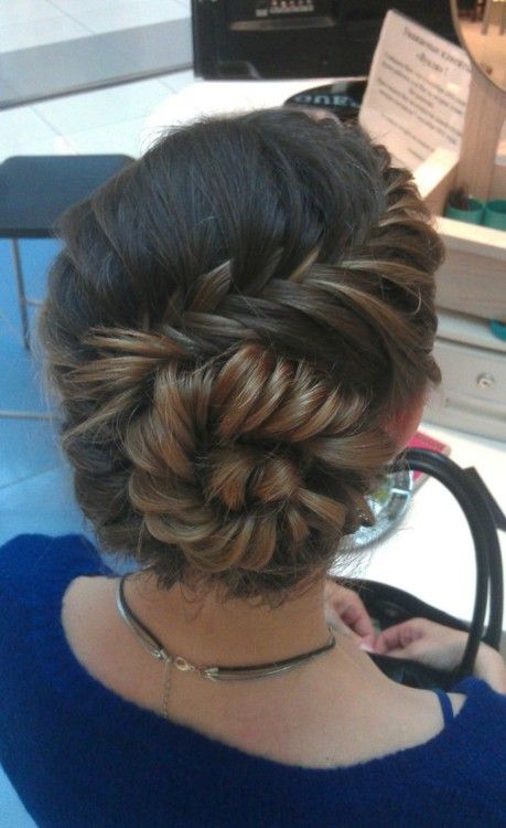 can't quite figure out how this was done-but love it anyway Fishtail Braids, Fishtail Braid, Beautiful Braids, Braided Bun, Hair And Beauty, Formal Hairstyles, Long Hairstyles, Hair Photo, Hair Color Ideas