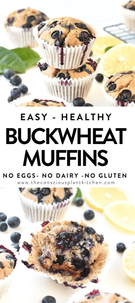 Muffins No Eggs, Blueberries Sauce, Vegan Breakfast Muffins, Buckwheat Flour Recipes, Buckwheat Gluten Free, Buckwheat Muffins, Keto Blueberry Muffins, Gluten Free Blueberry Muffins, Vegan Blueberry Muffins