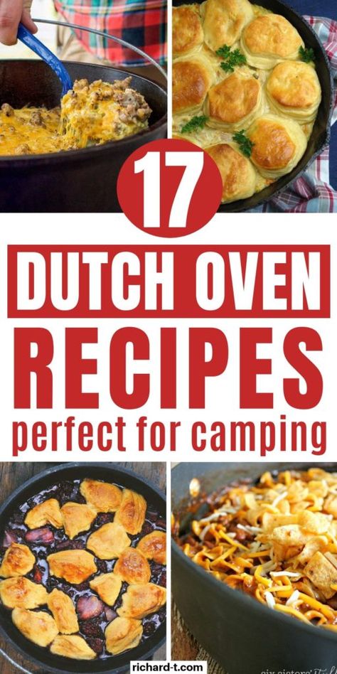 Best Dutch Oven Recipes, Campfire Dutch Oven Recipes, Camp Oven Recipes, Dutch Oven Breakfast, Skillet Recipes Dinner, Oven Breakfast, Cast Iron Skillet Recipes Dinner, Camping Dutch Oven, Dutch Oven Recipes Cast Iron