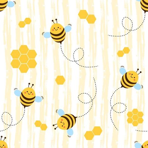 Cartoon Bees, Bee Vector, Flower Cartoon, Bee Illustration, Baby Shower Clipart, Cartoon Bee, Blue Nature, Spelling Bee, Nature Background