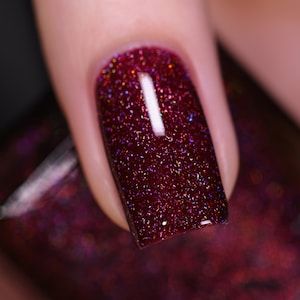 Burgundy Glitter Nails Acrylic, Dark Red Nails With Gold Design, Black Burgundy Nails, Ilnp Polish, Oxblood Nails, Pet Poems, Ilnp Nail Polish, Bright Nail Polish, Opi Nail Colors