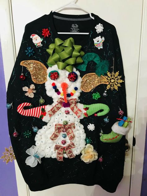 Easy Ugly Christmas Sweater, Creative Ugly Christmas Sweater, Making Ugly Christmas Sweaters, Ugliest Christmas Sweater Ever, Homemade Ugly Christmas Sweater, Ugly Christmas Sweater Diy Funny, Best Ugly Christmas Sweaters, Ugly Christmas Sweater Ideas, Ugly Christmas Sweater Outfit