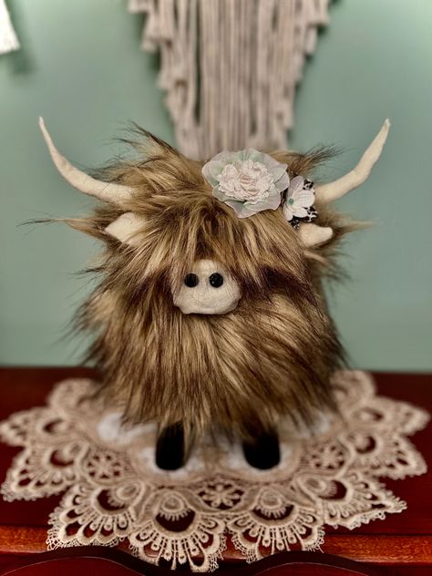 This was a DIY highland cow I made using a mini stool #treescompanychrissy #highlandcow #highlandcows #scotland #highlandcattle #diycrafts #cowdecor #countrydecor # highlanders #diyhighlandcow #farmdecor #countrychic #longhorn #bulls #hobbylobbydecor #fluffycow Highland Cow Stool Diy, How To Make A Highland Cow, Highland Cow Decorations, Highland Cow Stool, Dollar Tree Highland Cow, Diy Highland Cow Crafts, Highland Cow Crafts, Diy Highland Cow, Hyland Cows