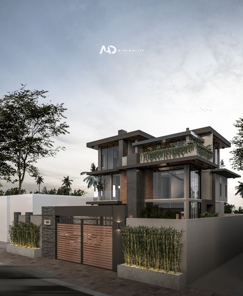 Project: 371 Residence Design Studio: Minimalist Architecture & Design Scope of Work: Architecture / Interior / Landscape Program: Residential Location: Phnom Penh, Cambodia Site Area: 448 sqm Built Area: 140 sqm 140 Sqm House Plan, 140 Sqm House Design, 150 Sqm House Design Floor Plans, 150 Sqm House Design, Industrial House Plans, Modern Industrial House, Brutalist House, Studio Minimalist, Site Plan Design