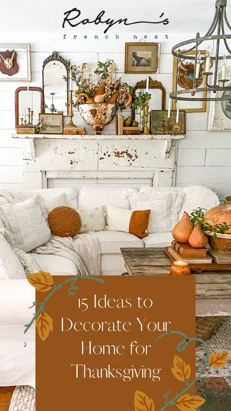 15 Ideas to Decorate Your Home for Thanksgiving Combine Thanksgiving And Christmas Decor, Thanksgiving Decor Ideas, Thanksgiving Hostess, Printable Place Cards, Table Runner Diy, Thanksgiving Inspiration, Hosting Thanksgiving, Thanksgiving Traditions, Easy Thanksgiving