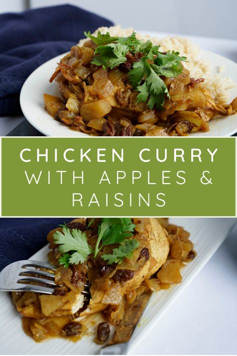 Chicken Apple Curry Recipe, Apple Curry Recipes, Curry Casserole Recipes, Chicken With Raisins, Chicken Devine, December Meals, Apple Curry, Curry Rice Recipes, Raisins Recipe