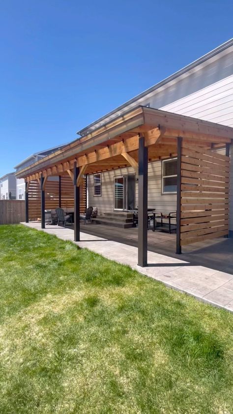 Cover Your Pergola | COLORADO!!!!! SICK 36’ x 16’ SkyPoly Pergola with @sequoia.custom.builders in Longmont, Colorado!! Elevate your space! Let light through!… | Instagram Pergola Ideas With Roof, Covered Pergola Patio, Backyard Covered Patios, Covered Patio Design, Patio Remodel, Longmont Colorado, Outdoor Patio Designs, Patio Covers, Backyard Pavilion