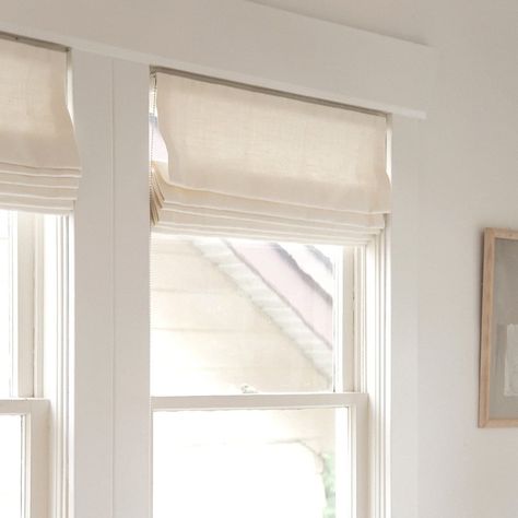 Window Treatments Roman Shades, Budget Blinds - Official Window Treatments, Shades Living Room Window, White Window Shades, Scandinavian Window Blinds, Modern Home Window Treatments, Minimalist Window Coverings, Flat Roman Shade Outside Mount, Bathroom Shades Window