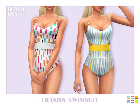 The Sims Resource - Liliana Swimsuit Sims Swimsuit, Luxury Swimsuits, Cc Clothes, Designer Bra, Black Swimwear, Sims 4 Clothing, Designer Lingerie, Asymmetrical Tops, The Sims Resource