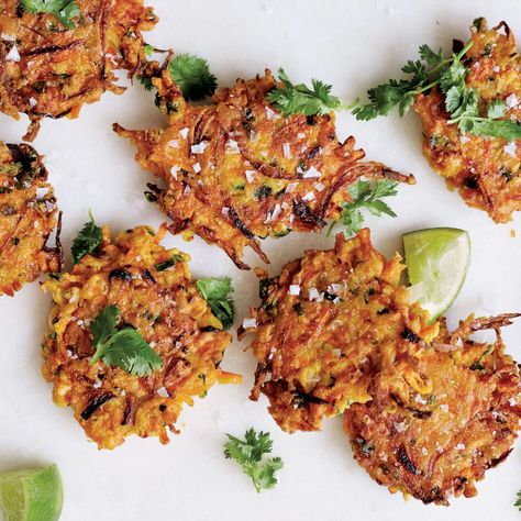 Crispy Carrot Fritters recipe on Food52 Carrot Fritters Recipe, Carrot Fritters, Sunday Cooking, Veggie Fritters, Fritters Recipe, Fritter Recipes, Vegetable Side, Lentil Soup, Slow Food