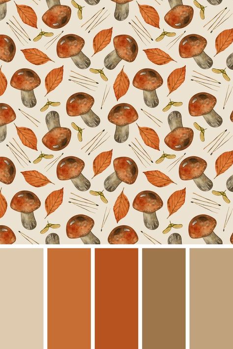 Mushroom Colour Palette, Mushroom Color Palette, Mushroom Palette, Coloring Combinations, Mushroom Colors, Mushroom Core, Wool Ideas, Mushroom Pattern, Fall Is In The Air